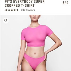 Skims fits everybody super cropped t-shirt in neon lime, size M